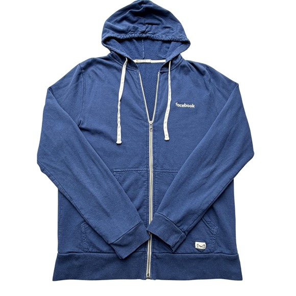Facebook Hoodie Mens‎ Small Blue Marine Layer Zip Sweatshirt Logo California